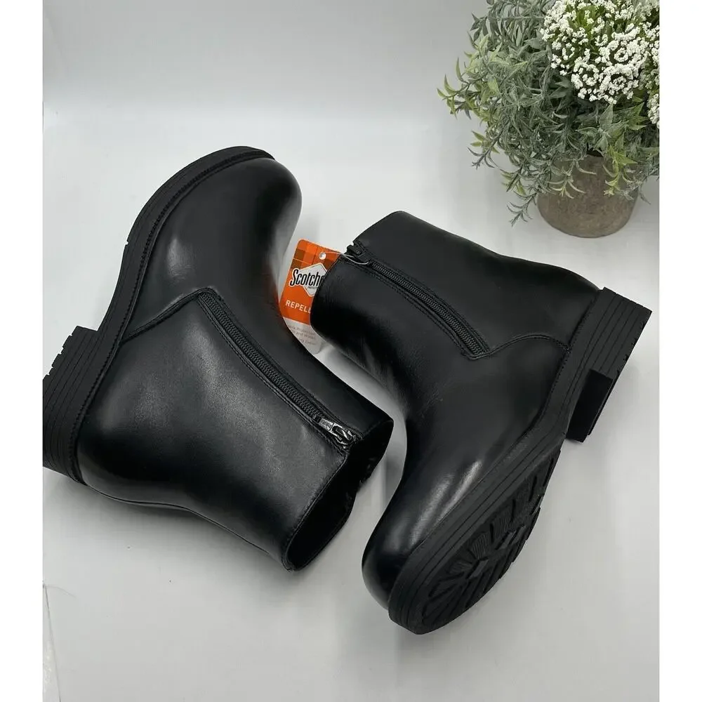 PROPET Water Resistant Men's Black‎ Troy Pile Lined Leather zip Boots Sz 8.5